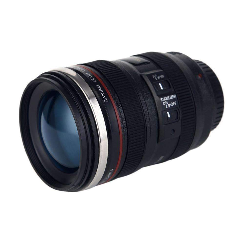 Camera Lens Shape Cup Coffee Tea Travel Mug Stainless Steel
