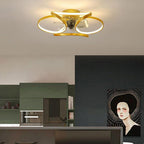 Stylish LED Ceiling Fan with Remote and Floral Decoration