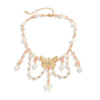 Multi Layered Butterfly Heart Choker Necklace