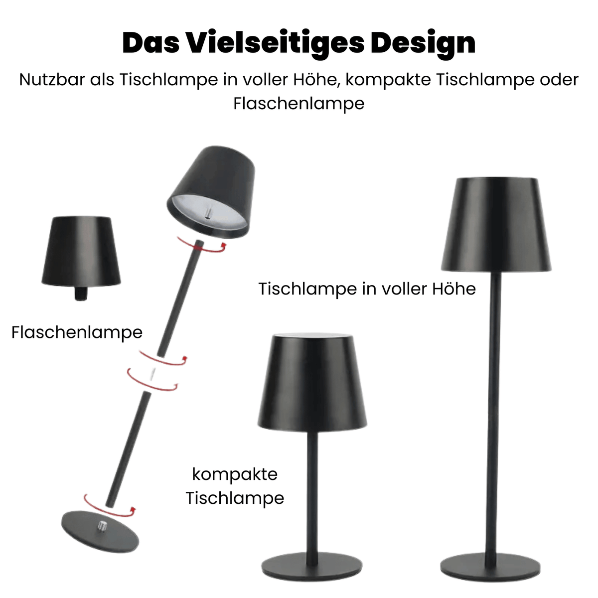 LED Table Lamp – Wireless, Touch Control & Dimmable Light
