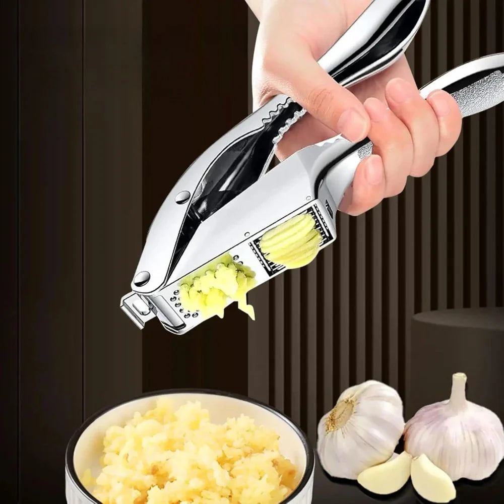 Multipurpose Handheld Stainless Steel Garlic Press Slicer Crusher
