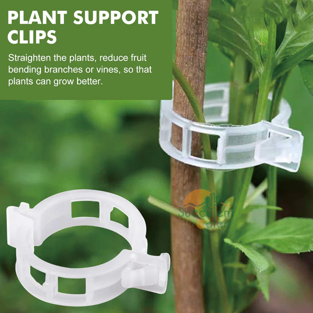 Plant support clip for climbing plants – Flexible holder for plant stems
