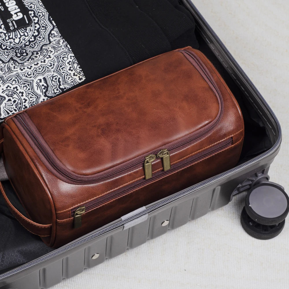 Premium Travel Toiletry Bag made of Leather