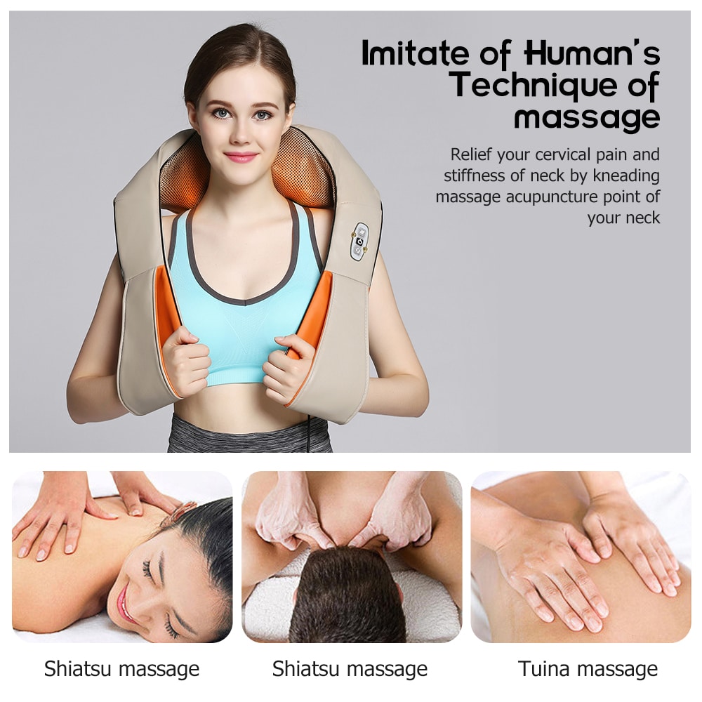RelaxPro Massage Cushion – Shiatsu Heat Cushion for Neck, Shoulders, and Back