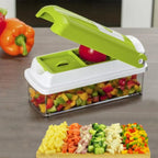 12-in-1 Multifunctional Vegetable Slicer with Interchangeable Blades and Catching Container