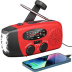 Emergency Solar Radio with Crank – Portable Dynamo Radio with Power Bank & LED Flashlight
