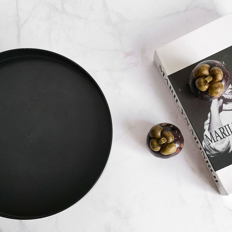 Nordic round storage tray made of acrylic