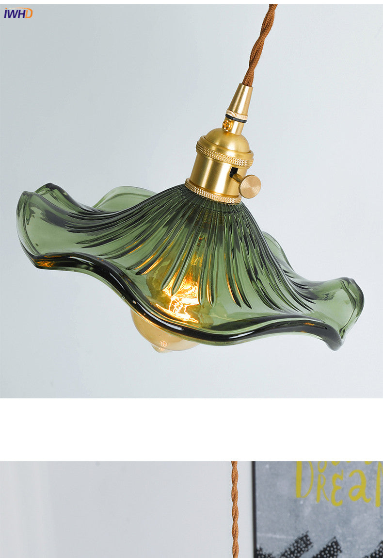 NORDIC DESIGN LED HANGING LAMP | COLOURED GLASS & COPPER LIGHTING FOR BEDROOM, LIVING ROOM & BAR