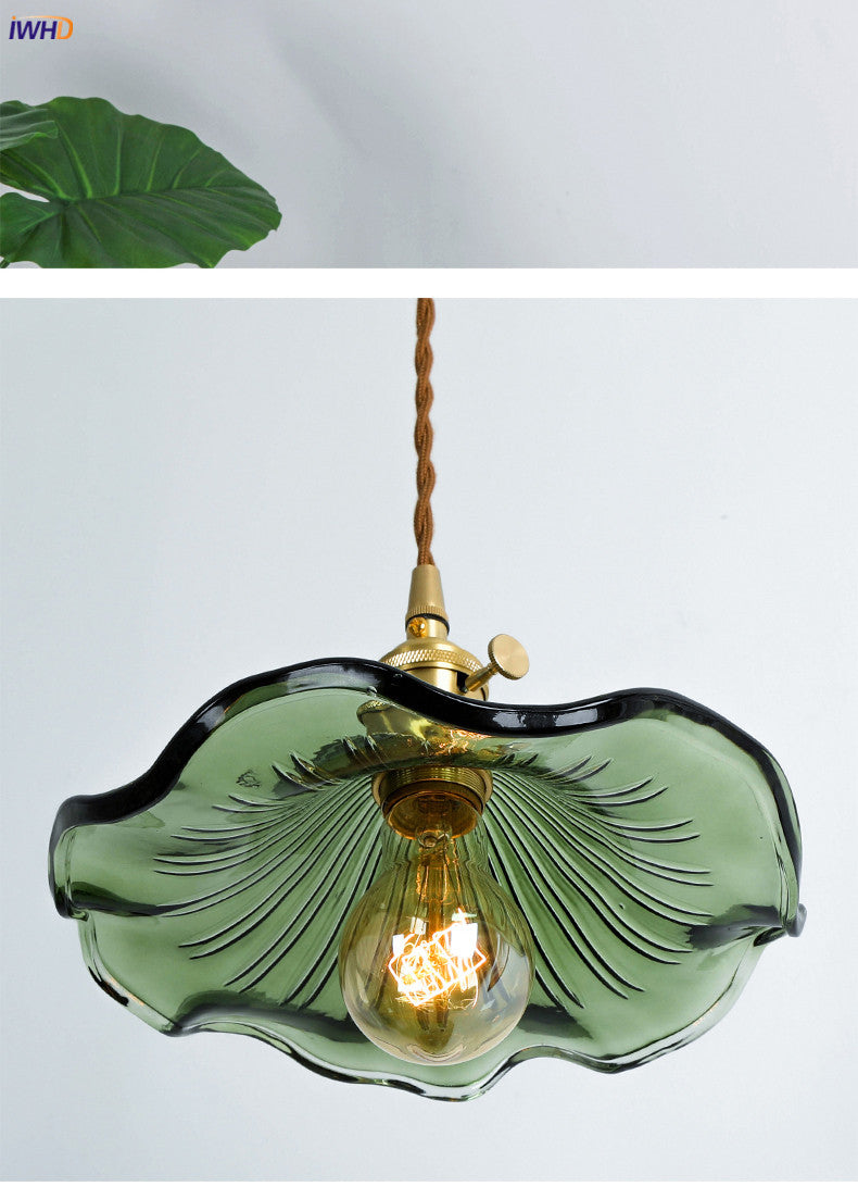 NORDIC DESIGN LED HANGING LAMP | COLOURED GLASS & COPPER LIGHTING FOR BEDROOM, LIVING ROOM & BAR