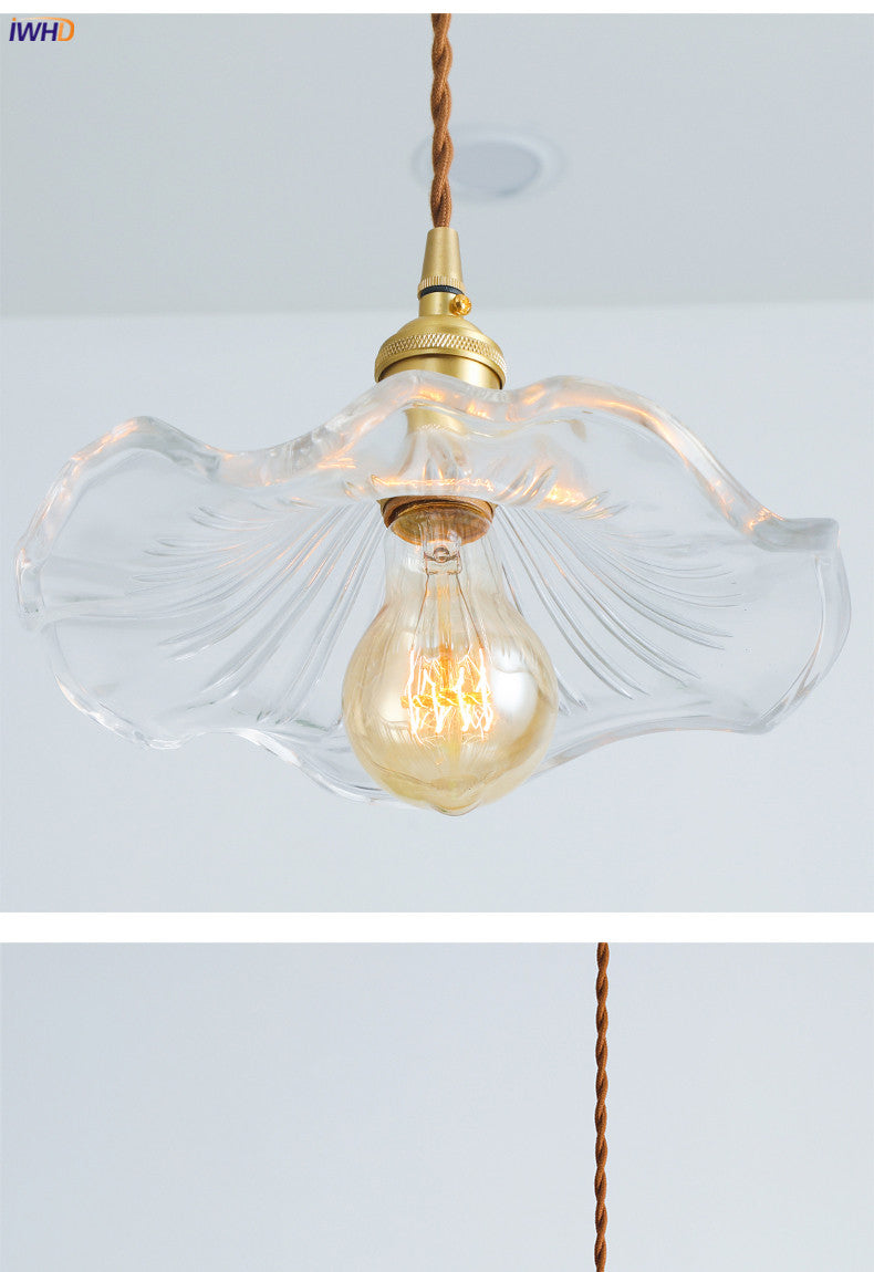 NORDIC DESIGN LED HANGING LAMP | COLOURED GLASS & COPPER LIGHTING FOR BEDROOM, LIVING ROOM & BAR