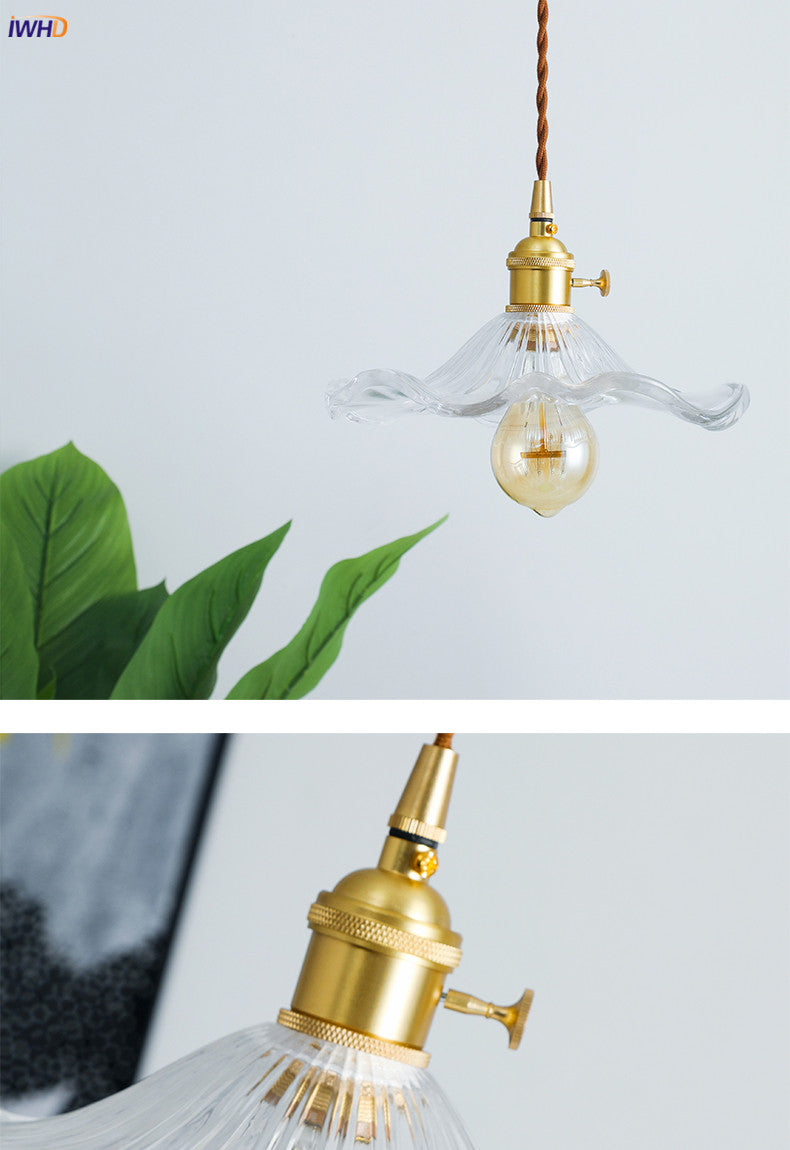 NORDIC DESIGN LED HANGING LAMP | COLOURED GLASS & COPPER LIGHTING FOR BEDROOM, LIVING ROOM & BAR