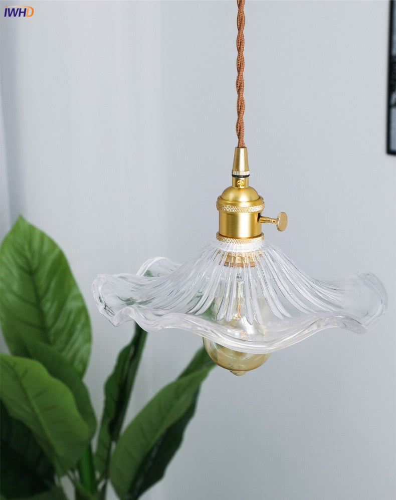 NORDIC DESIGN LED HANGING LAMP | COLOURED GLASS & COPPER LIGHTING FOR BEDROOM, LIVING ROOM & BAR