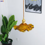 NORDIC DESIGN LED HANGING LAMP | COLOURED GLASS & COPPER LIGHTING FOR BEDROOM, LIVING ROOM & BAR