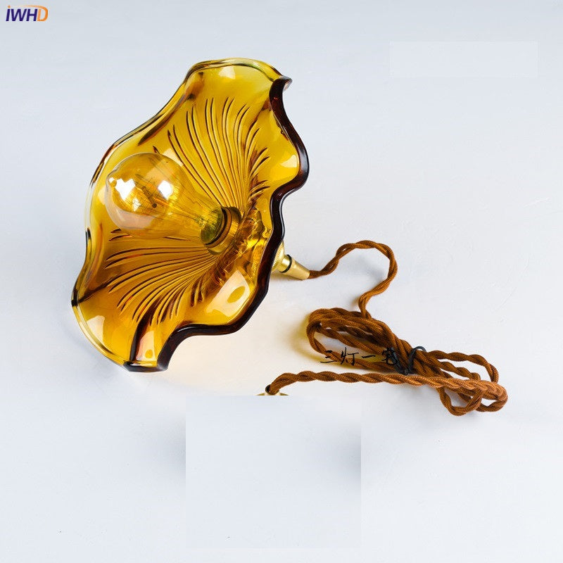 NORDIC DESIGN LED HANGING LAMP | COLOURED GLASS & COPPER LIGHTING FOR BEDROOM, LIVING ROOM & BAR