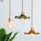 NORDIC DESIGN LED HANGING LAMP | COLOURED GLASS & COPPER LIGHTING FOR BEDROOM, LIVING ROOM & BAR