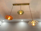 NORDIC DESIGN LED HANGING LAMP | COLOURED GLASS & COPPER LIGHTING FOR BEDROOM, LIVING ROOM & BAR