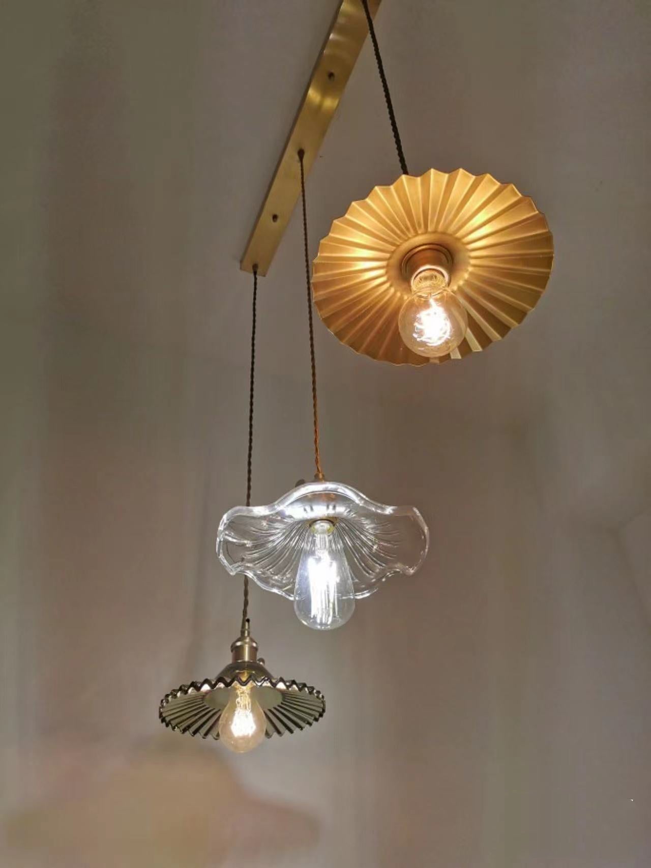 NORDIC DESIGN LED HANGING LAMP | COLOURED GLASS & COPPER LIGHTING FOR BEDROOM, LIVING ROOM & BAR