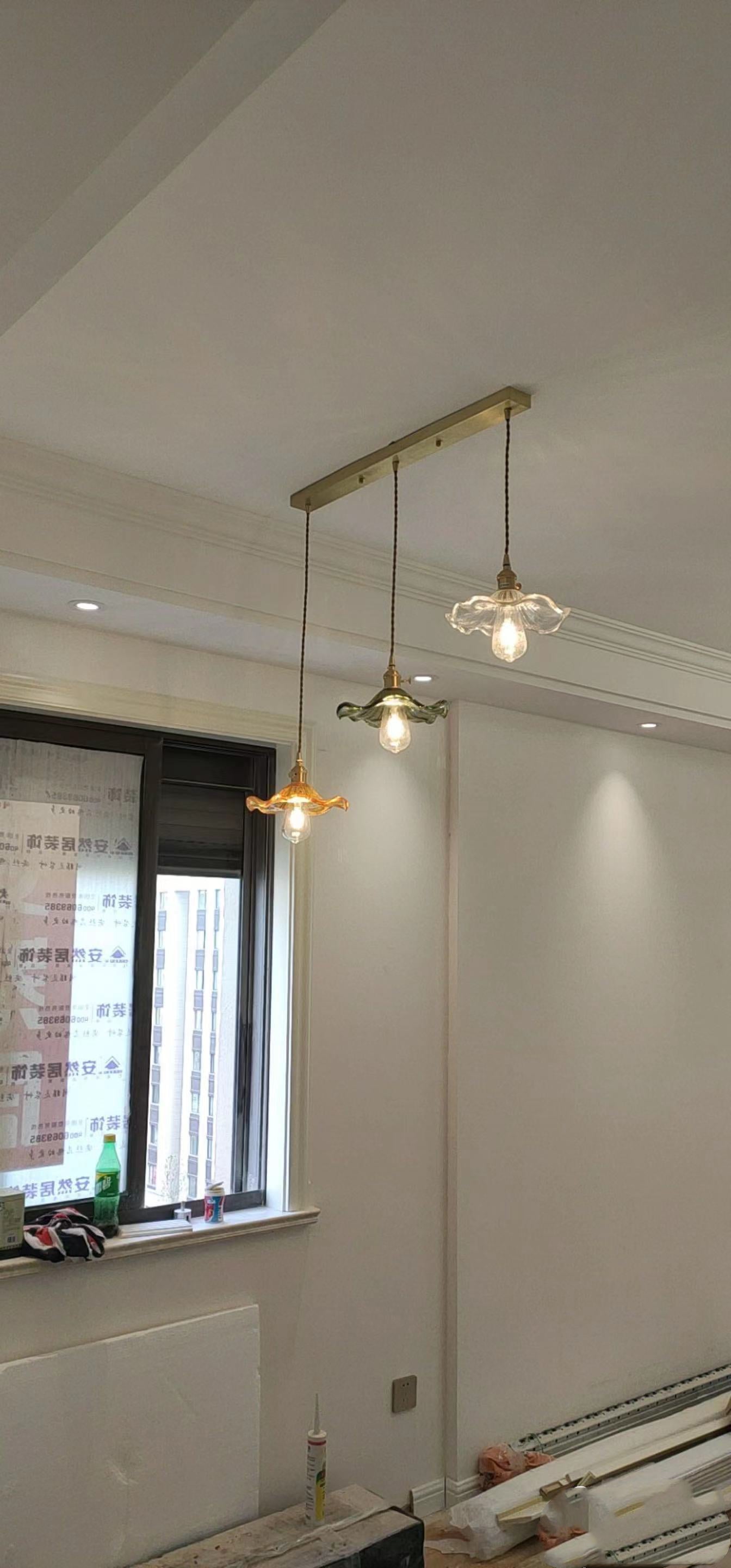 NORDIC DESIGN LED HANGING LAMP | COLOURED GLASS & COPPER LIGHTING FOR BEDROOM, LIVING ROOM & BAR
