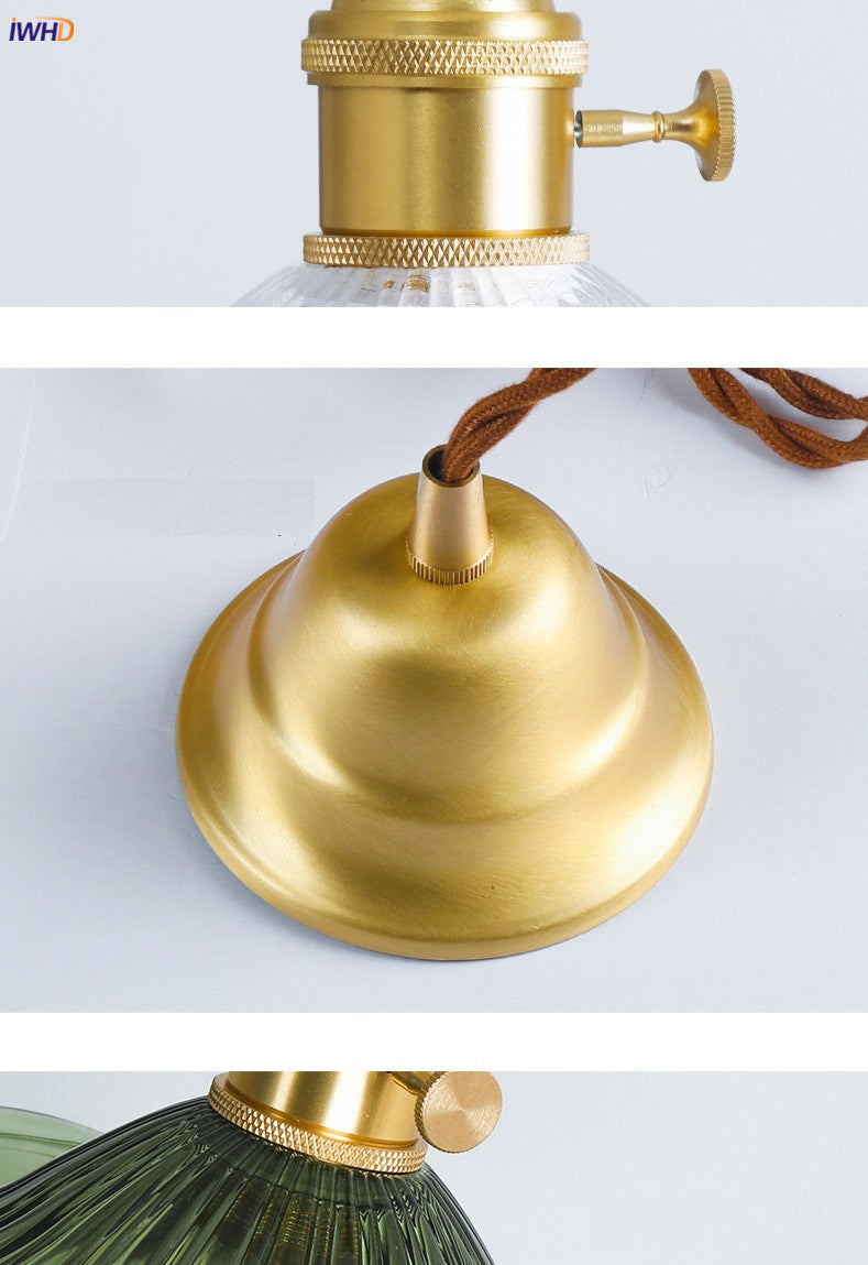 NORDIC DESIGN LED HANGING LAMP | COLOURED GLASS & COPPER LIGHTING FOR BEDROOM, LIVING ROOM & BAR