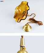 NORDIC DESIGN LED HANGING LAMP | COLOURED GLASS & COPPER LIGHTING FOR BEDROOM, LIVING ROOM & BAR