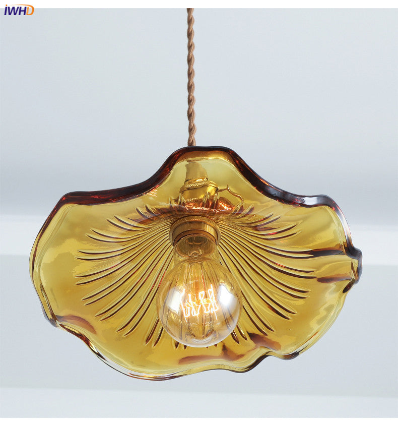 NORDIC DESIGN LED HANGING LAMP | COLOURED GLASS & COPPER LIGHTING FOR BEDROOM, LIVING ROOM & BAR