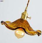 NORDIC DESIGN LED HANGING LAMP | COLOURED GLASS & COPPER LIGHTING FOR BEDROOM, LIVING ROOM & BAR