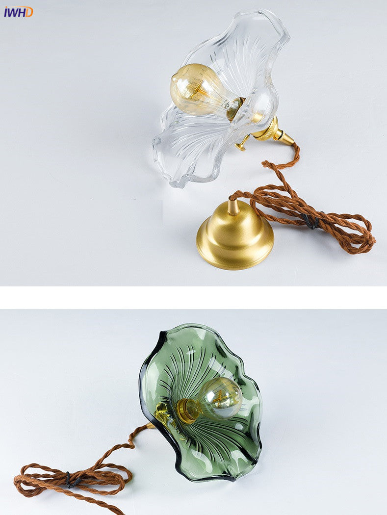 NORDIC DESIGN LED HANGING LAMP | COLOURED GLASS & COPPER LIGHTING FOR BEDROOM, LIVING ROOM & BAR