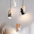Hanging lamp | Pendant light Black 120 cm Wood & Metal