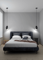 Hanging lamp | Pendant light Black 120 cm Wood & Metal