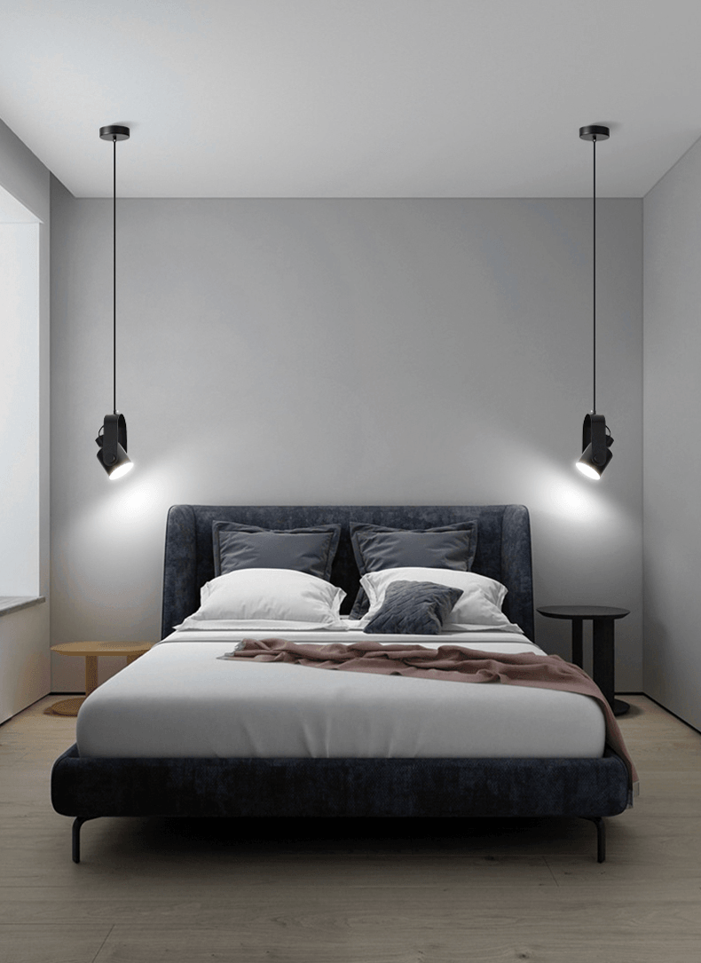 Hanging lamp | Pendant light Black 120 cm Wood & Metal