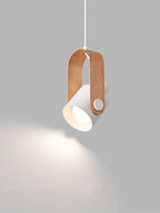 Nordic Wood & Metal Pendant Spotlight – Minimalist Hanging Light