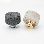Nordic Marble Cabinet Knobs Aluminum Base Single Hole Drawer Pulls