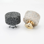Nordic Marble Cabinet Knobs Aluminum Base Single Hole Drawer Pulls