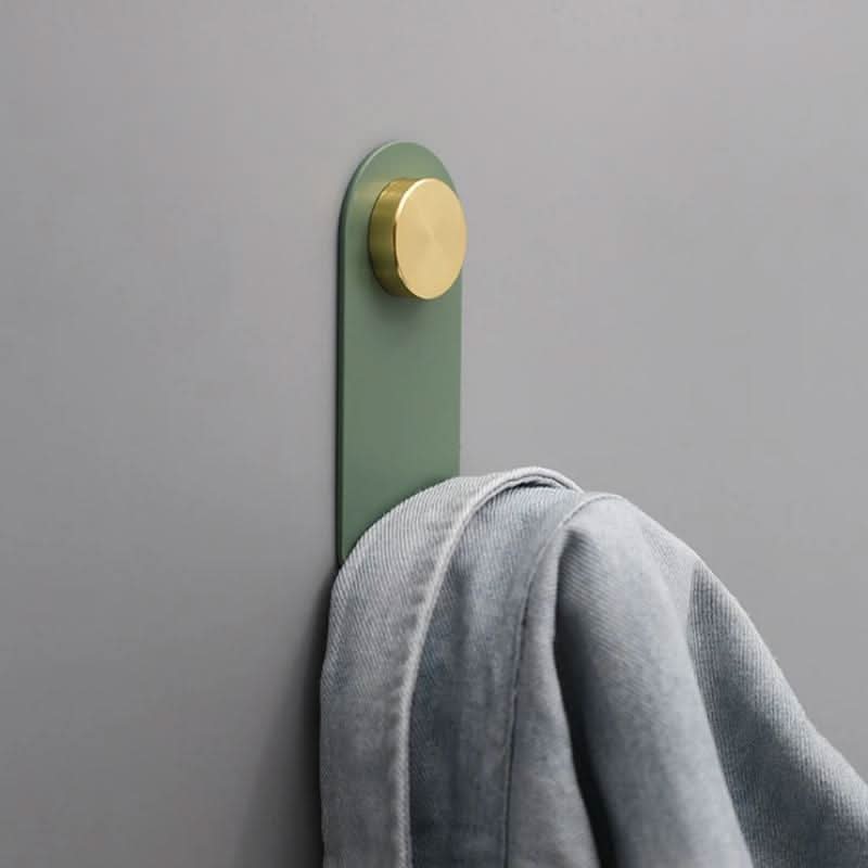 Scandinavian Pastel Wall Hook with Oak & Brass