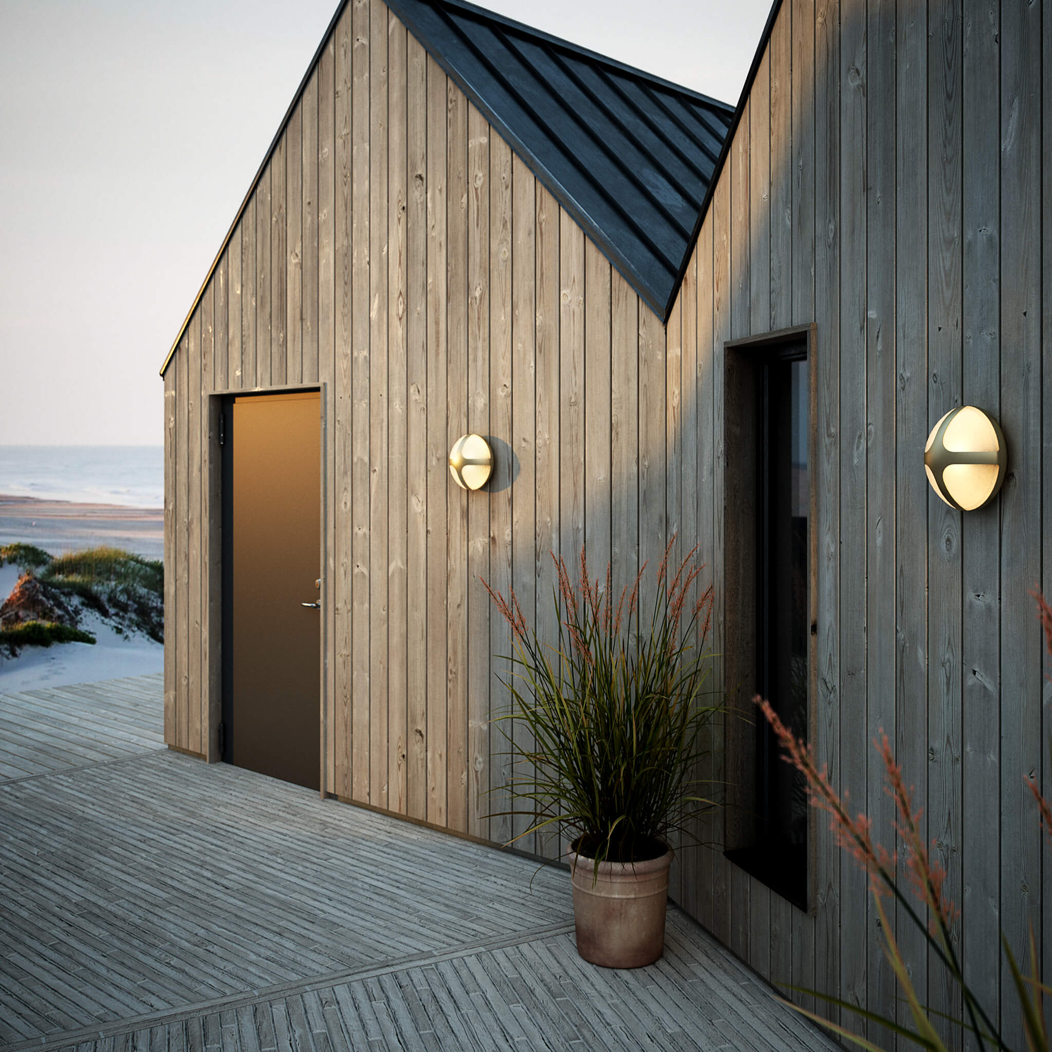 Stylish Outdoor Sconce with Geometric Accent