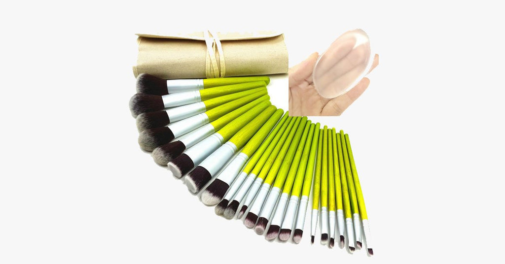 Nylon Makeup Brush Set with a Silicone Sponge – Makes Mixing Makeup Easier and More Fun