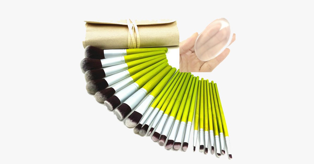 Nylon Makeup Brush Set with a Silicone Sponge – Makes Mixing Makeup Easier and More Fun