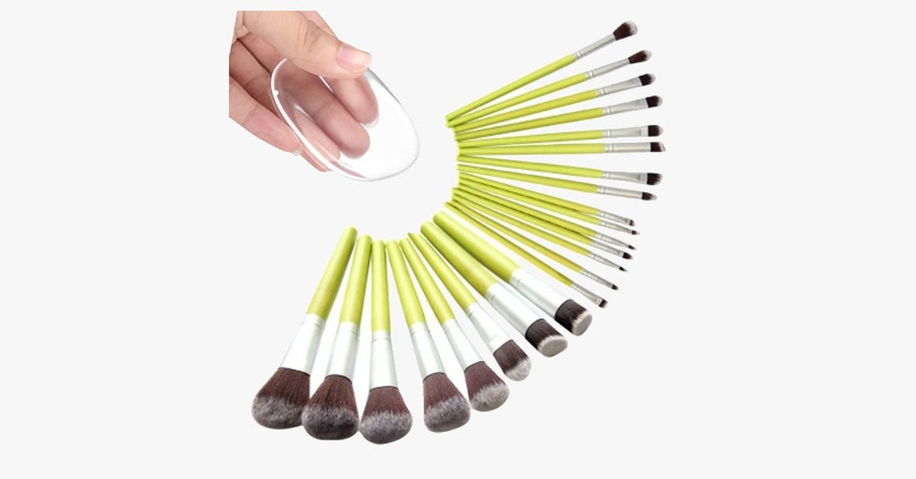 Nylon Makeup Brush Set with a Silicone Sponge – Makes Mixing Makeup Easier and More Fun