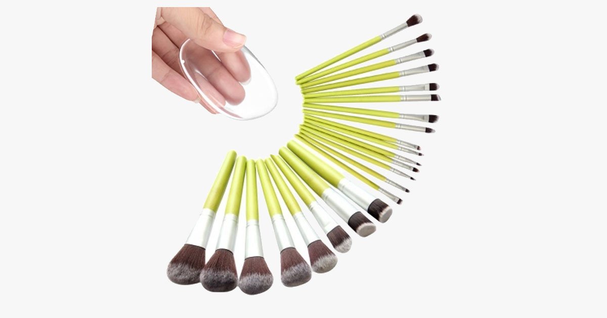 Nylon Makeup Brush Set with a Silicone Sponge – Makes Mixing Makeup Easier and More Fun