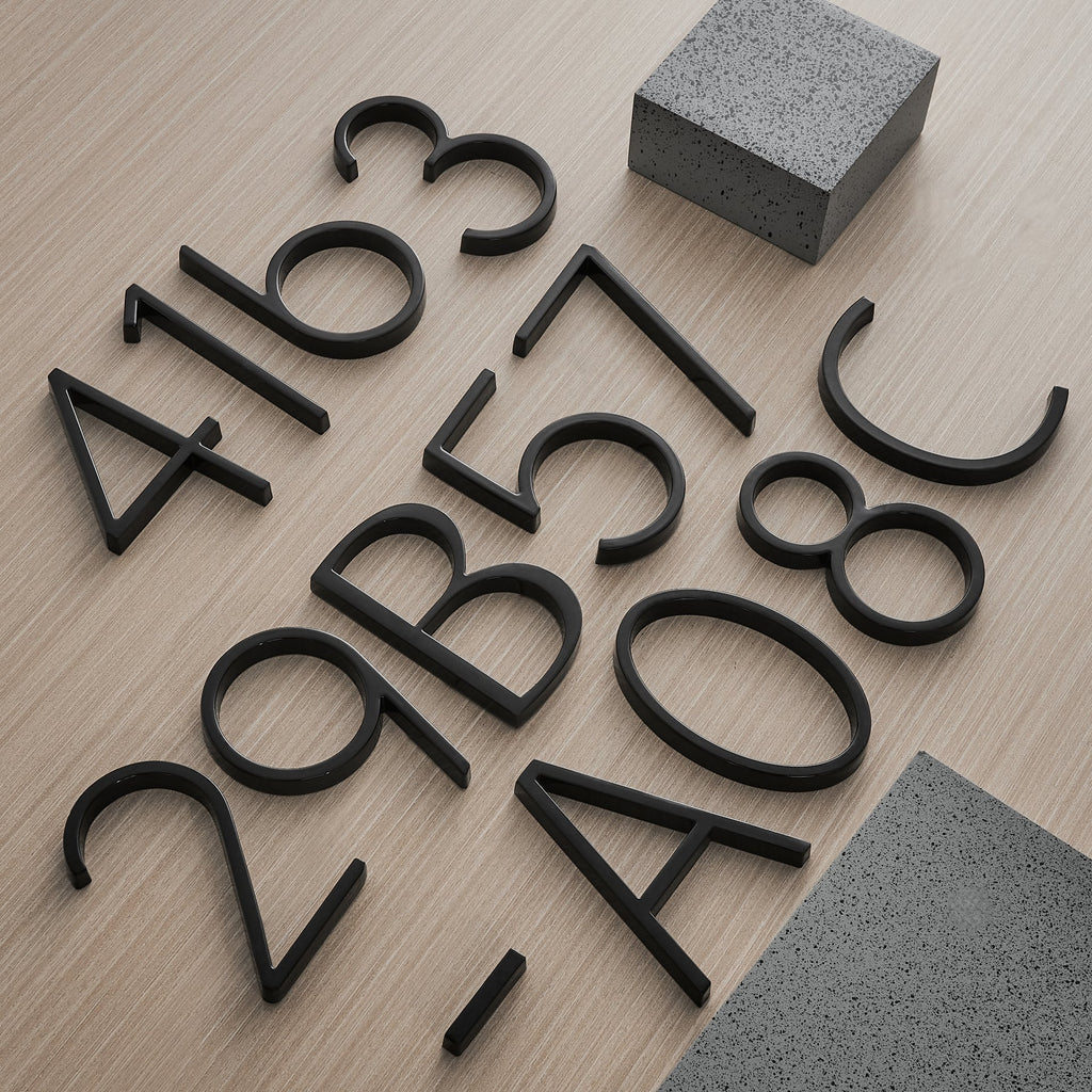 Black House Numbers | Modern and Weatherproof House Decoration