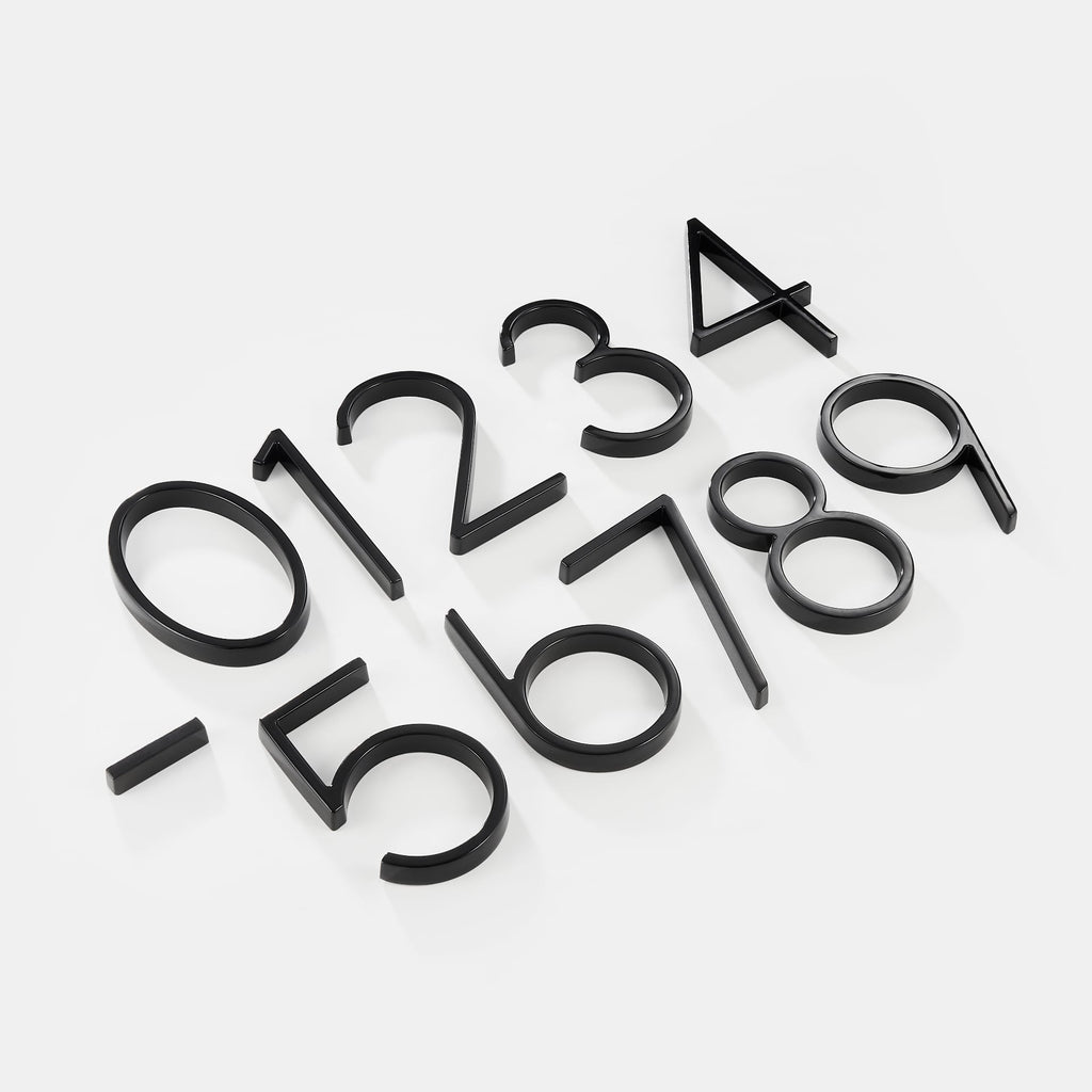 LumiMark Black House Number | Weatherproof | Modern Design | Outdoor Decoration | Easy Installation