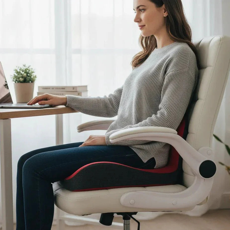 ORALIU – L-Shape Memory Foam Cushion for Orthopedic Back & Coccyx Relief