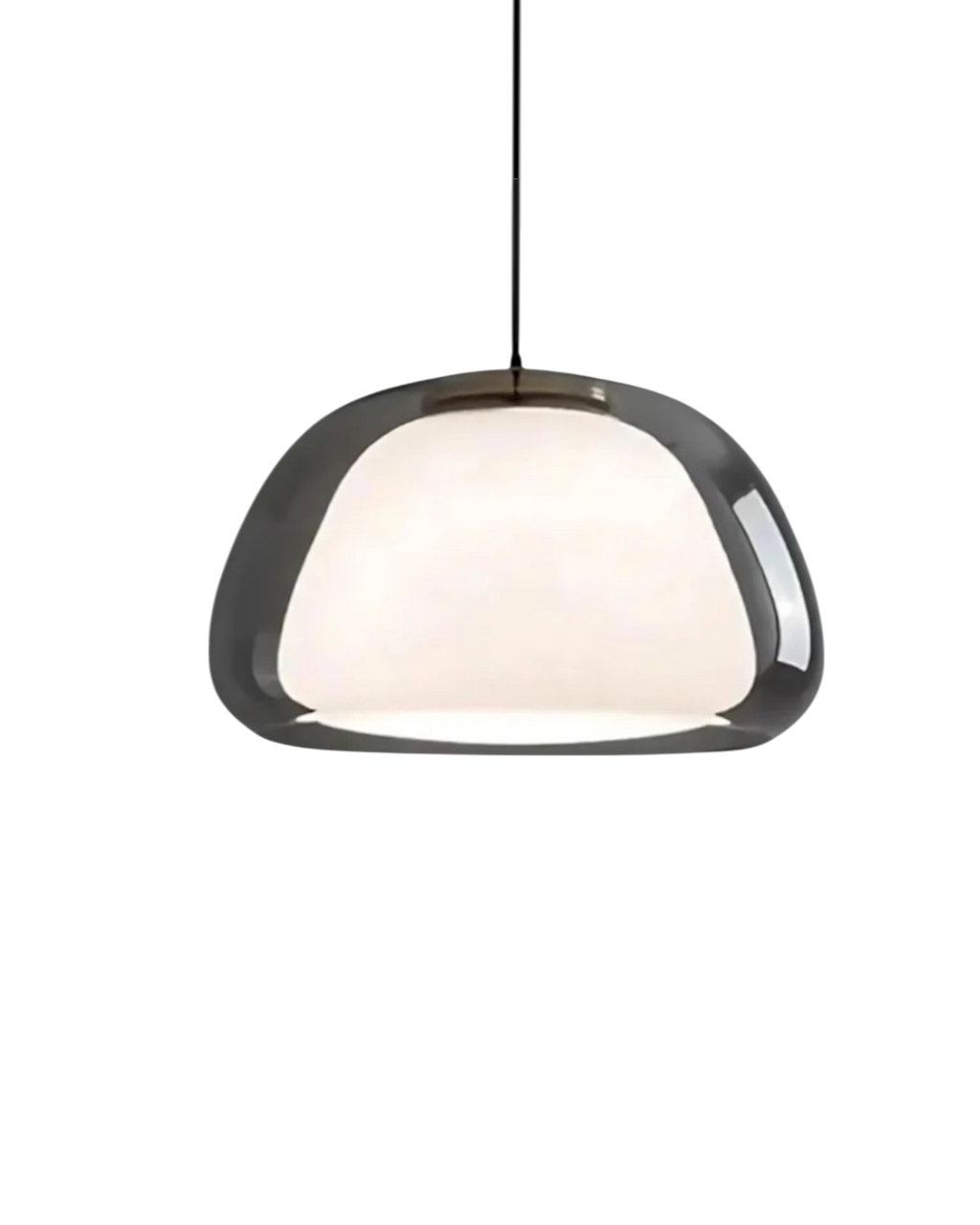 Elegant Lamp in the Form of a Glass Dome with Crystal Accent