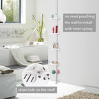 Organiva Premium Shower Storage Tower | Extendable bathroom shelf with waterproof design