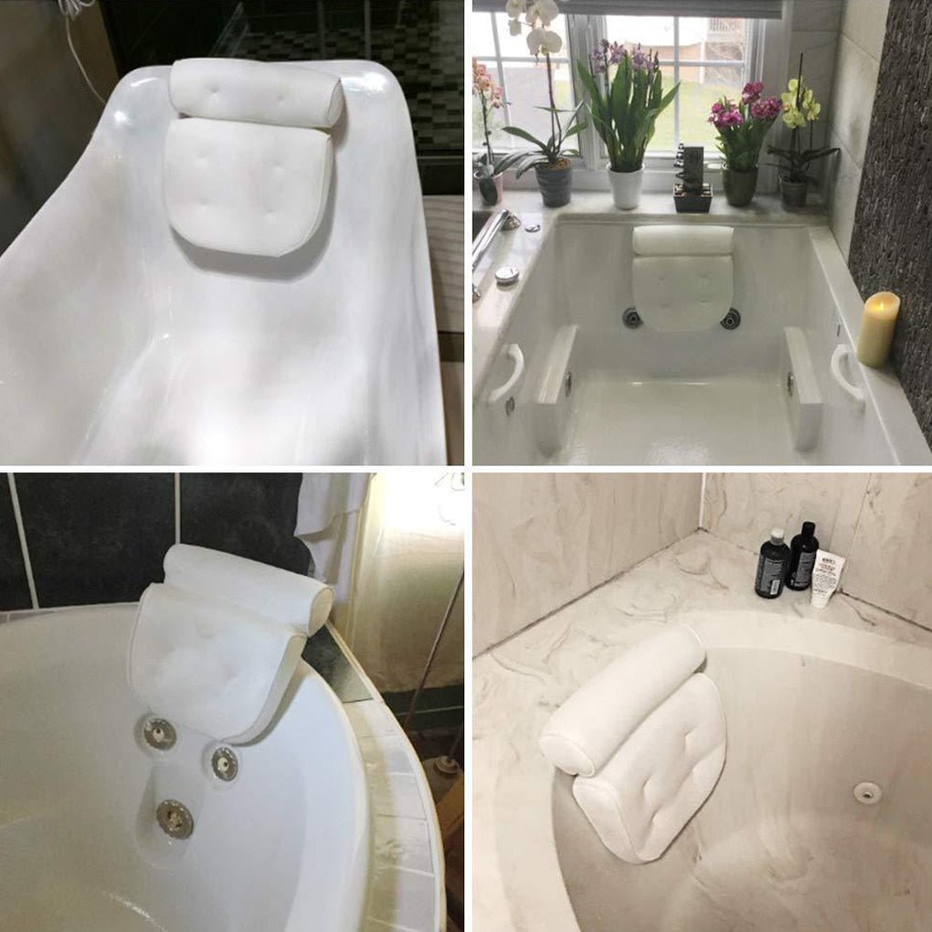 Orthopedic Bathtub Pillow - Breathable Bathtub Headrest Pillow made of 3D Mesh Fabric with Suction Cups