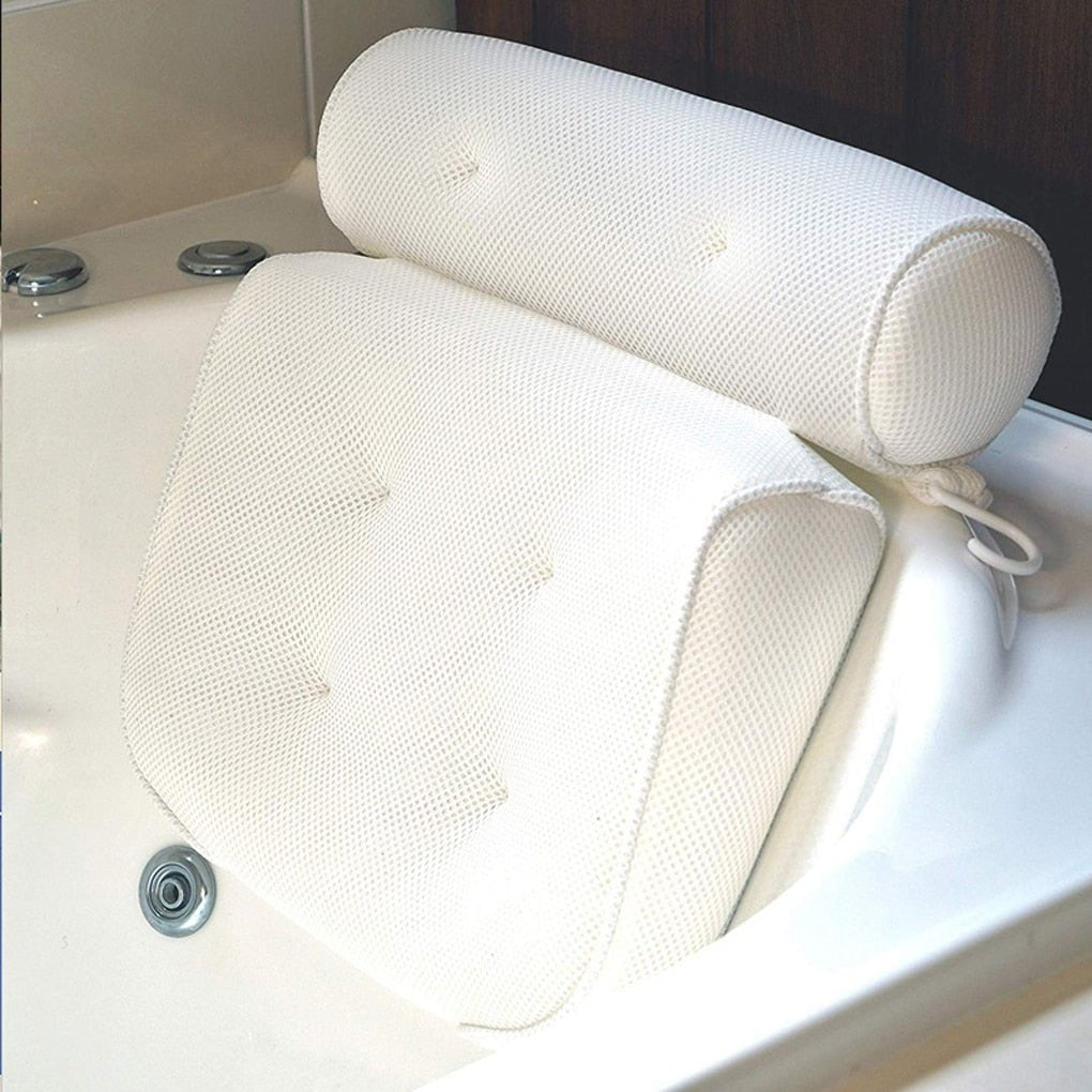 Orthopedic Bathtub Pillow - Breathable Bathtub Headrest Pillow made of 3D Mesh Fabric with Suction Cups