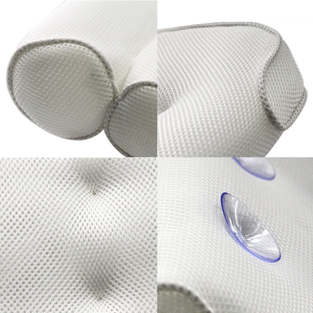 Orthopedic Bathtub Pillow - Breathable Bathtub Headrest Pillow made of 3D Mesh Fabric with Suction Cups