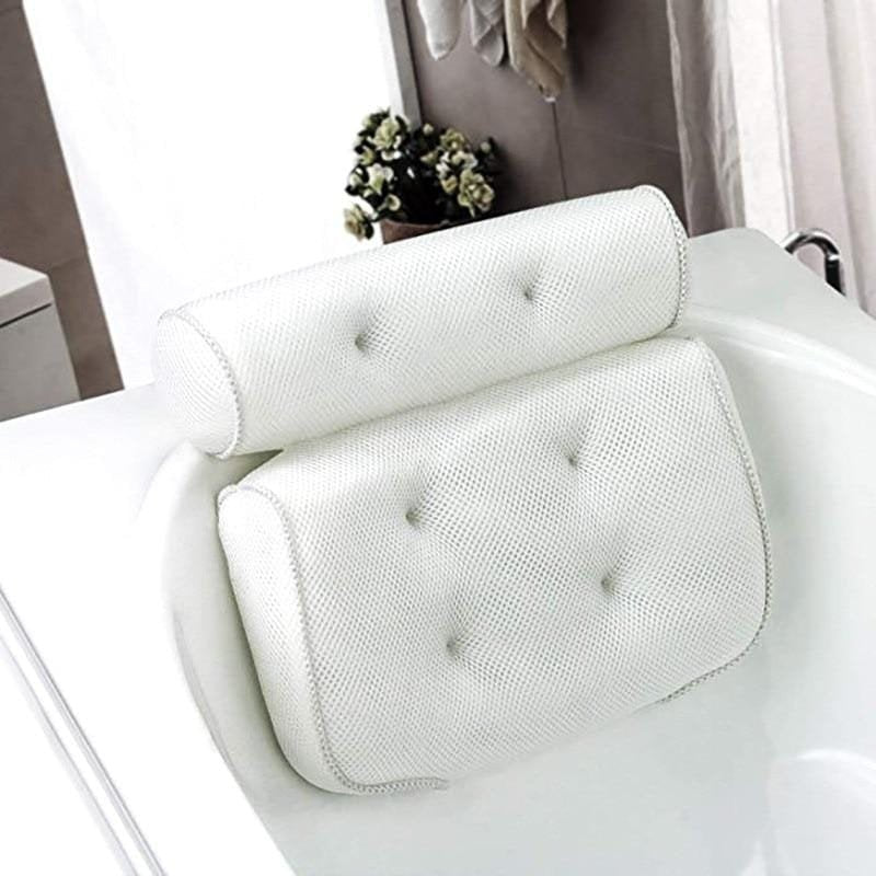 Breathable 3D Mesh Bath Pillow with Suction Cups