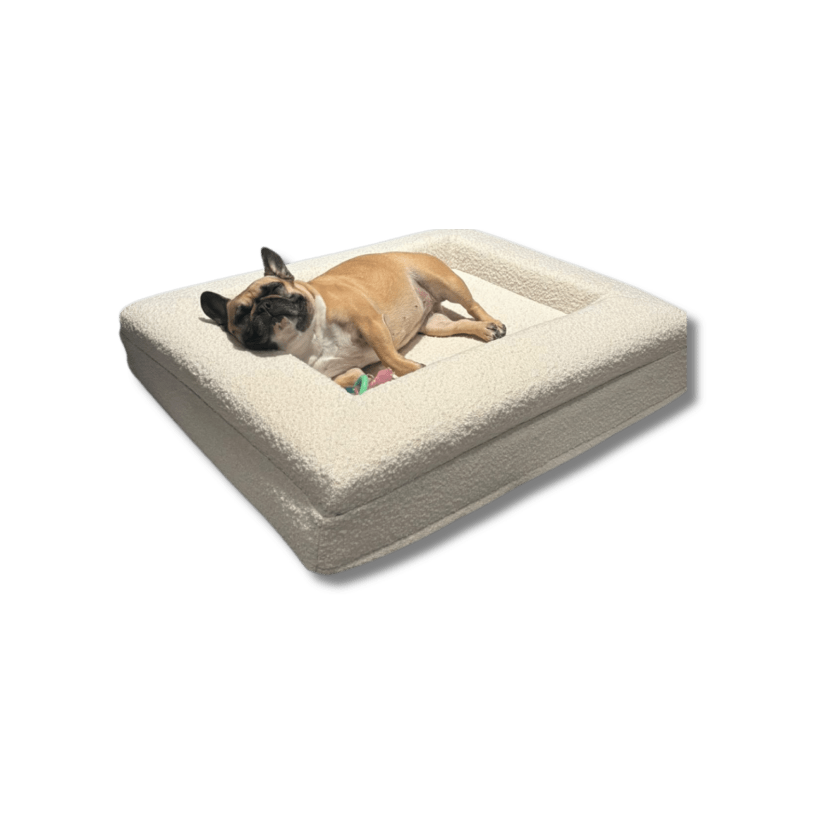 Orthopedic Dog Cushion with Bouclé Cover – Memory Foam and Washable