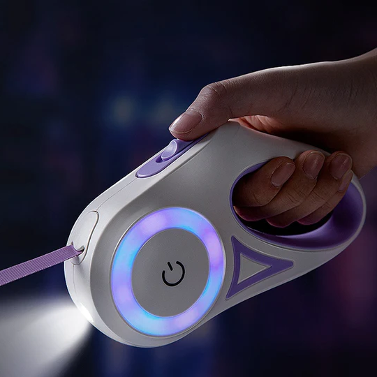 LED Light Retractable Dog Leash with Light